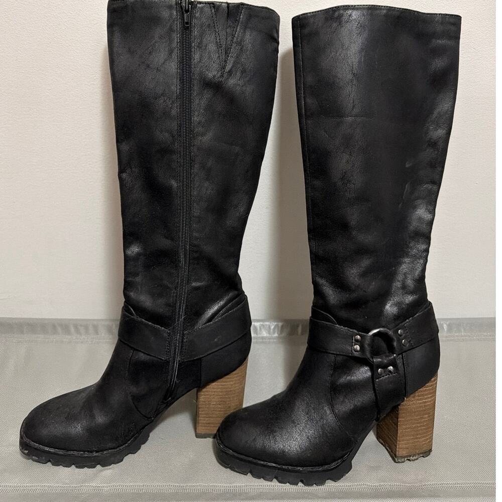Carlos by Carlos Santana Harley Black Tall Boots Women's 10 M